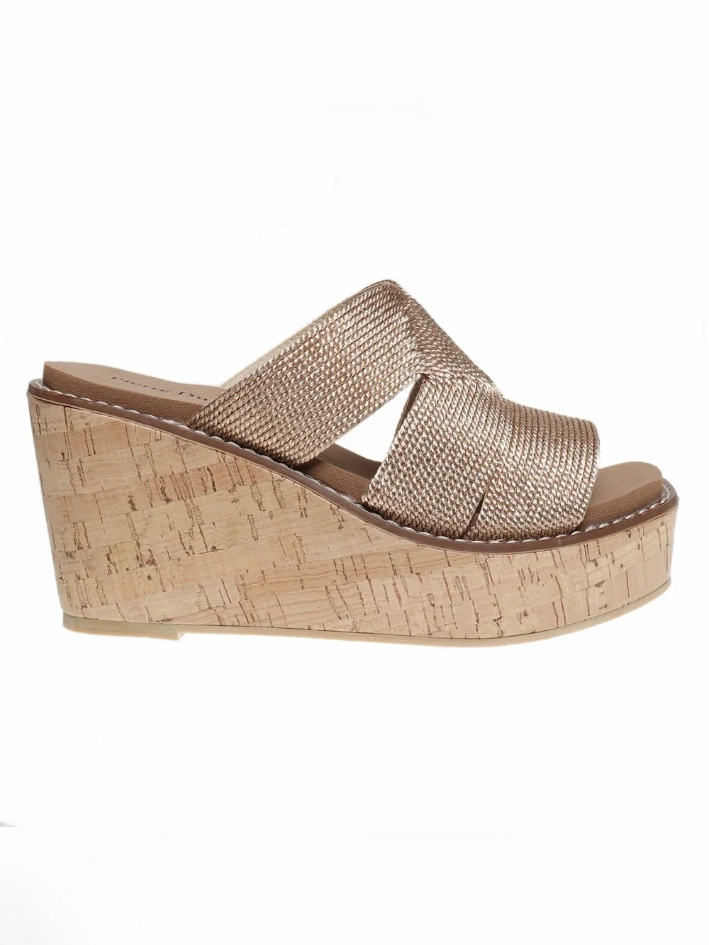 Pierre Dumas Rose Gold Flynn Platform Sandals